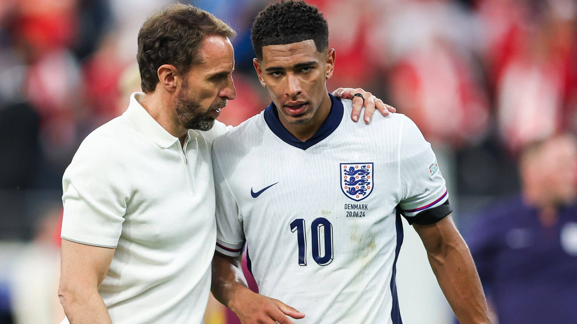 Gareth Southgate (l.) neben Jude Bellingham: Das englische Team hofft auf den EM-Titel.