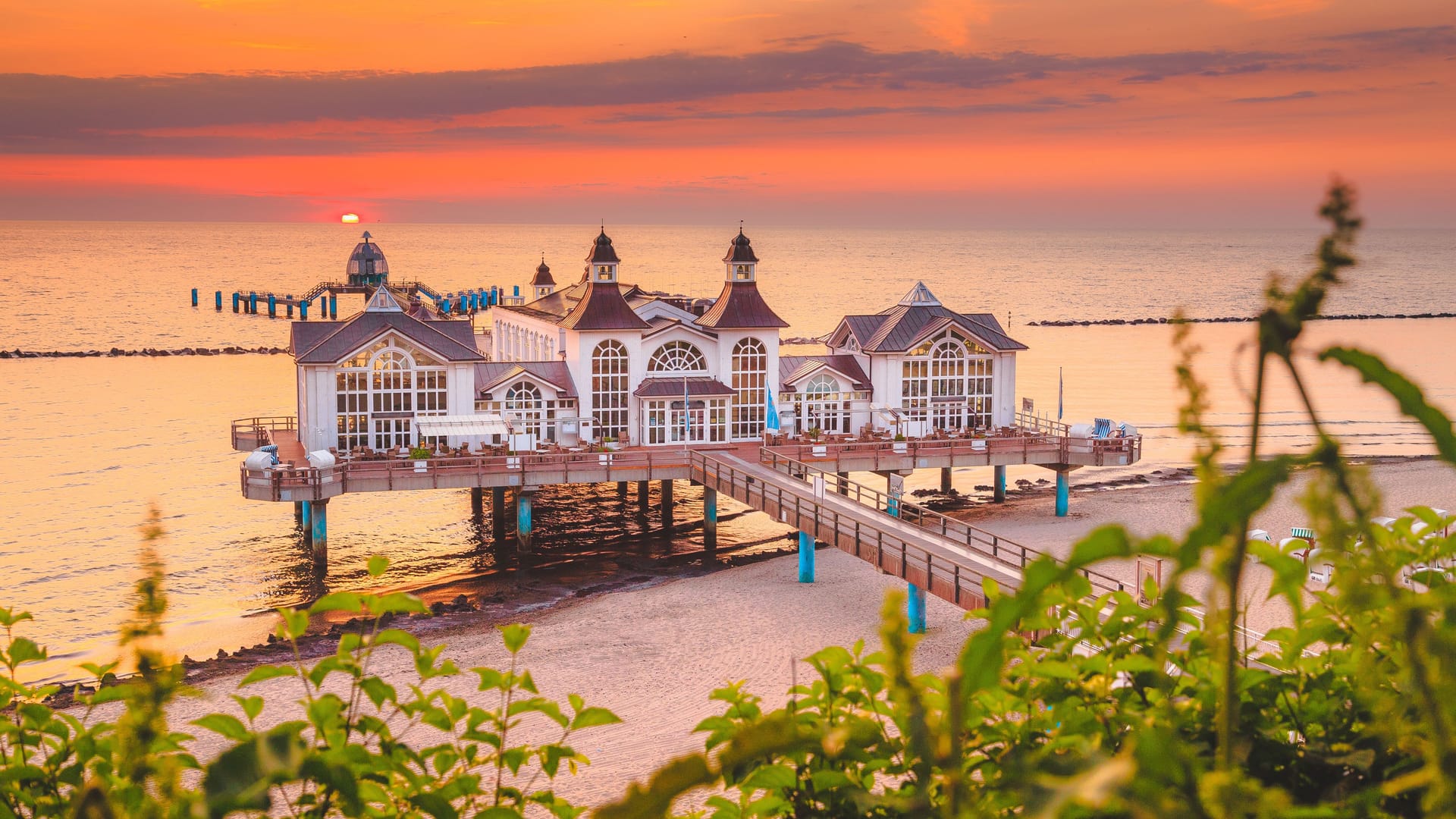 Sellin Pier at sunrise, Baltic Sea, Germany