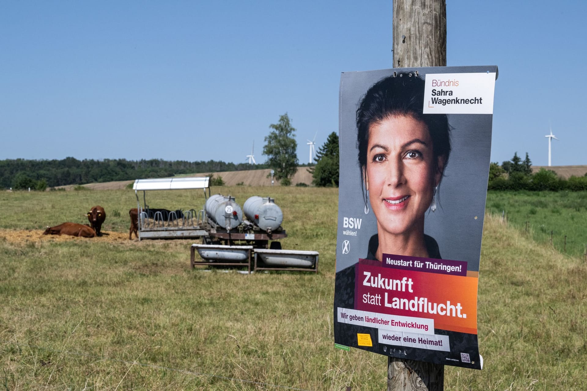 Vor der Landtagswahl in Thüringen - Wahlplakat von BSW