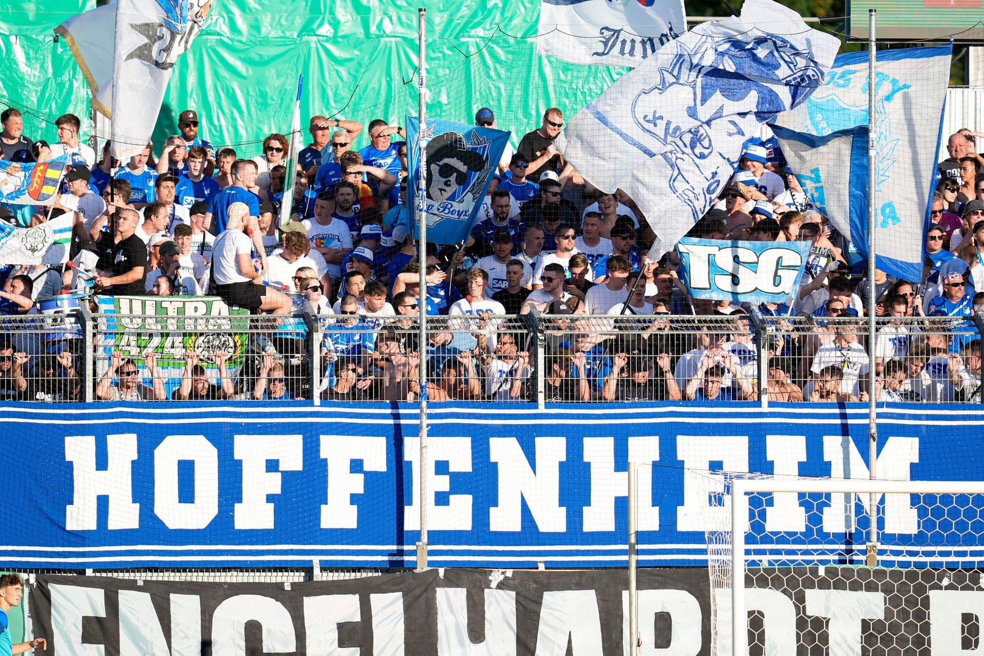 Mitglieder der Hoffenheimer Fanszene beim Pokalspiel in Würzburg: Einige von ihnen sind sauer auf die Klubführung.