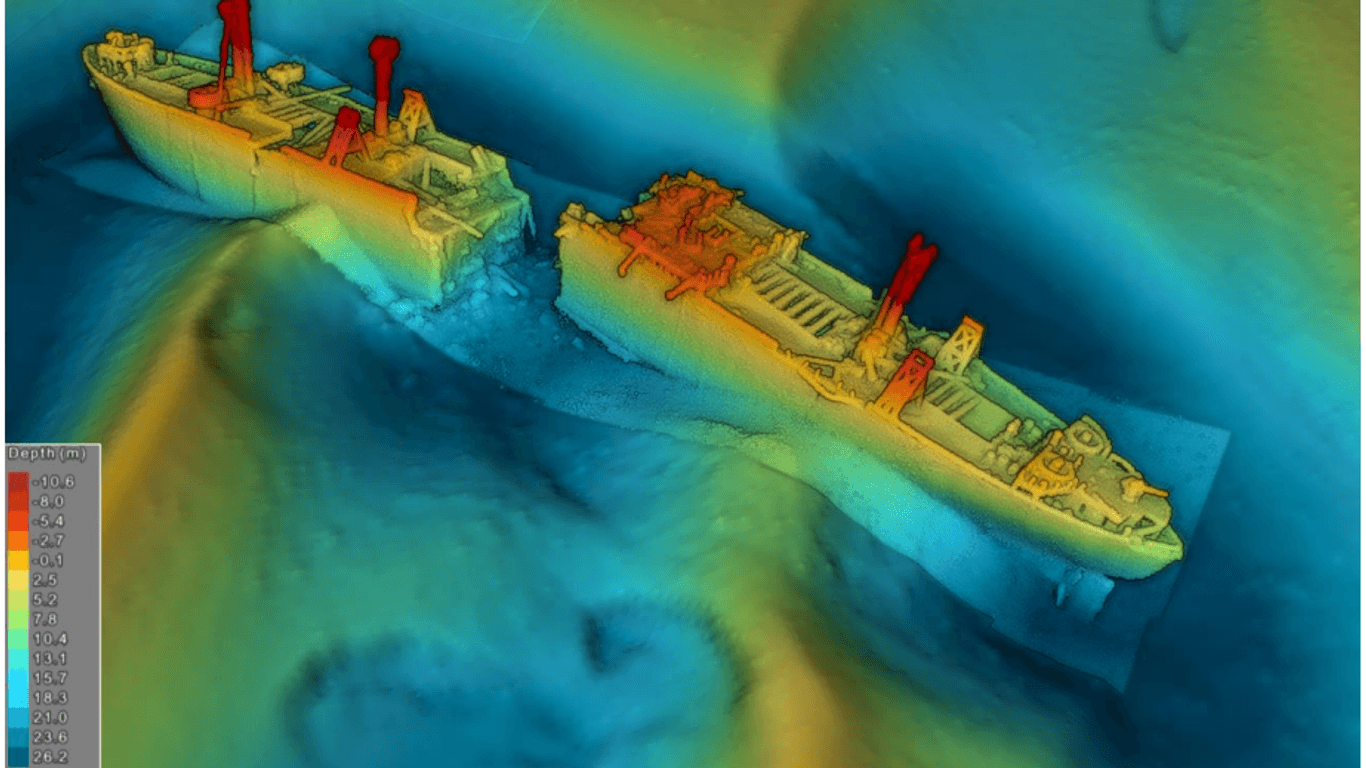 Eine Sonaraufnahme des Wracks aus dem Jahr 2023.
