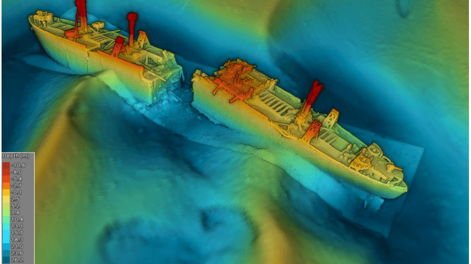 Eine Sonaraufnahme des Wracks aus dem Jahr 2023.