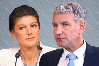 Björn Höcke und Sahra Wagenknecht: Ihre guten Umfrageergebnisse in Thüringen und Sachsen werden auch von ausländischen Medien aufmerksam verfolgt.