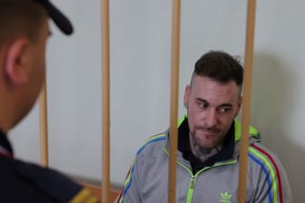 German national Patrick Schobel attends a court hearing in Saint Petersburg