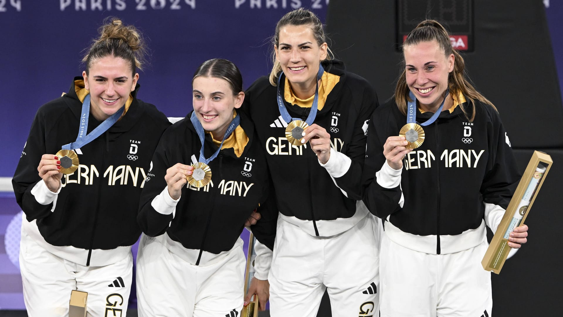 Die deutschen 3x3-Basketballerinnen: Sie haben Gold geholt.