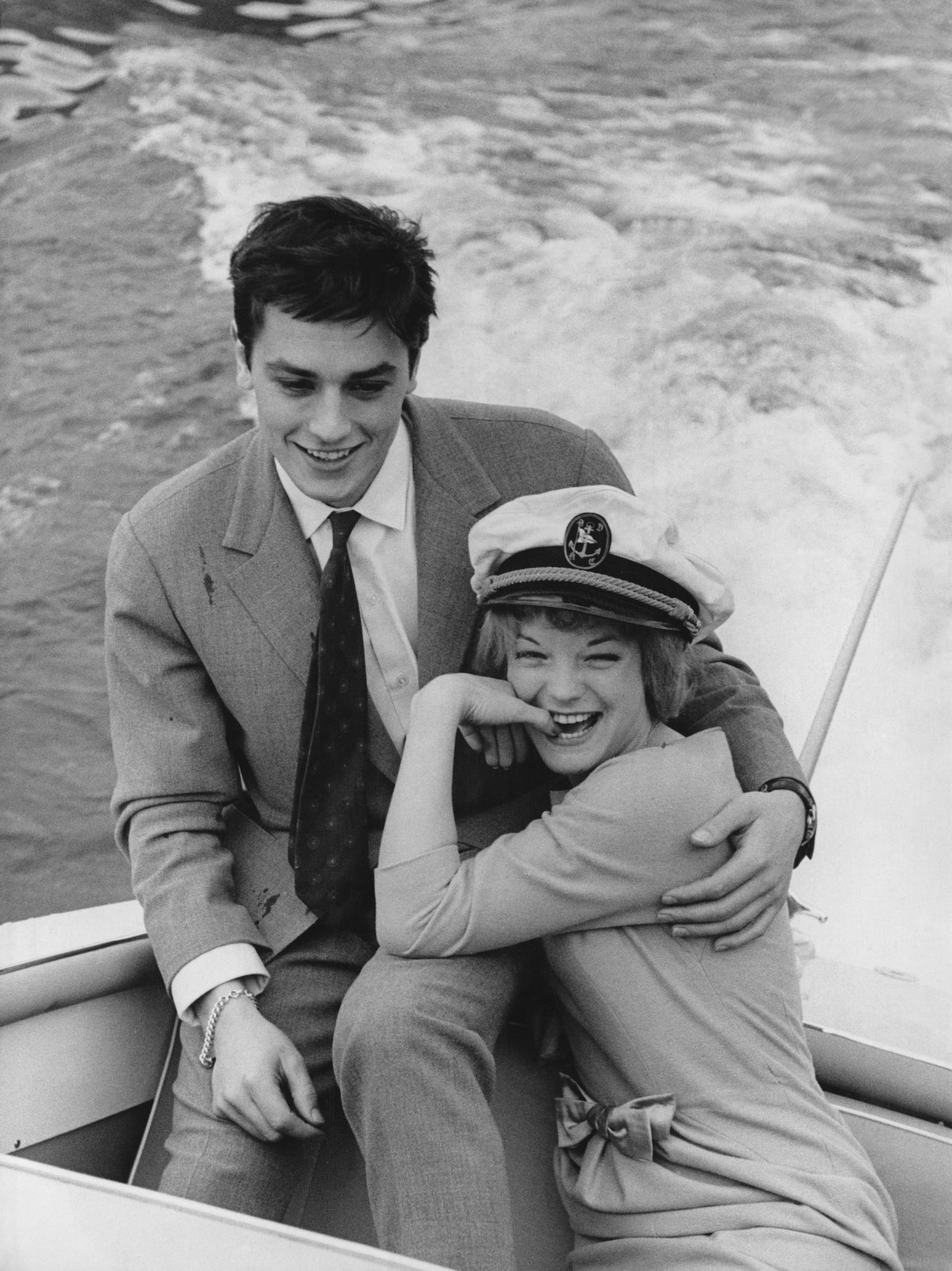 Alain Delon und Romy Schneider kurz nach ihrer Verlobung im März 1959.