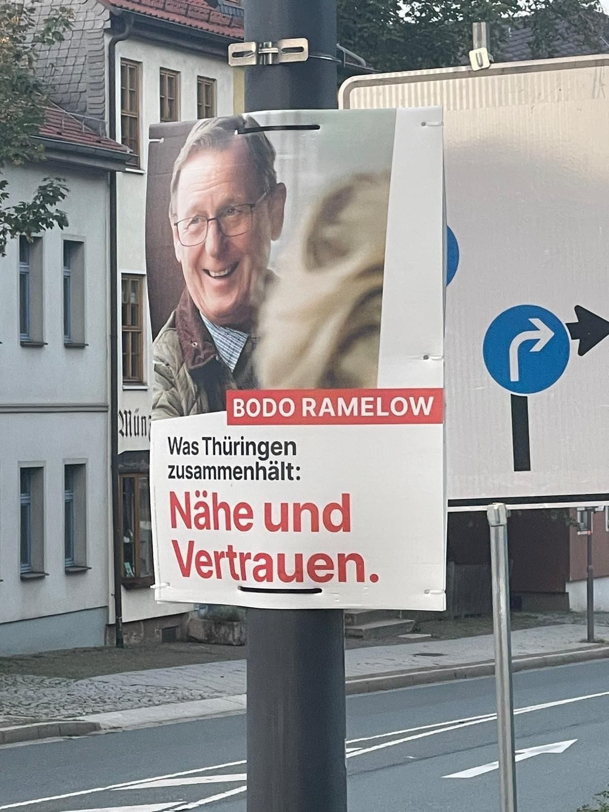 Bodo Ramelow auf Wahlplakat in Jena: Weit und breit kein Parteilogo zu sehen.