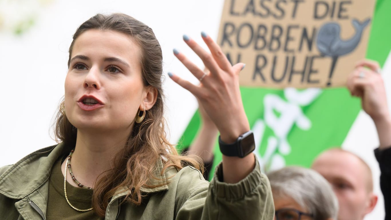 Aktion von Fridays for Future mit Luisa Neubauer