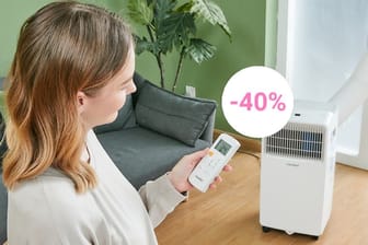 Im Aldi-Onlineshop können Sie sich heute eine mobile Klimaanlage 40 Prozent günstiger sichern.