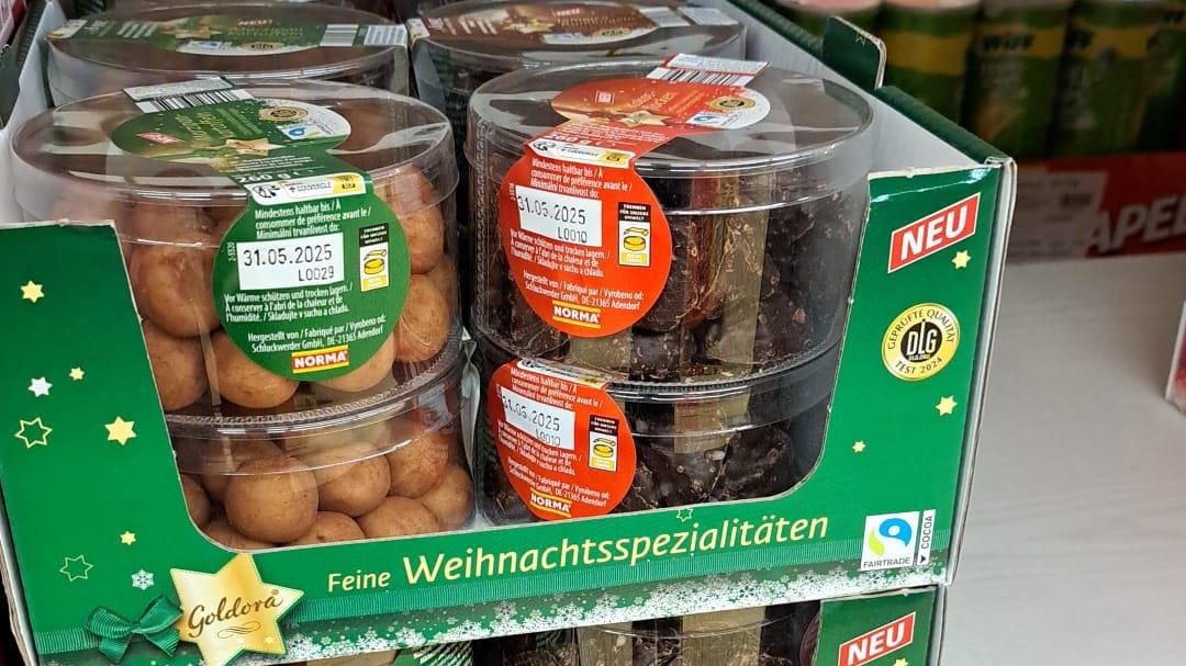 Diese Weihnachtsspezialitäten gibt es bei Norma schon im August. Sie kosten 2,99 Euro.