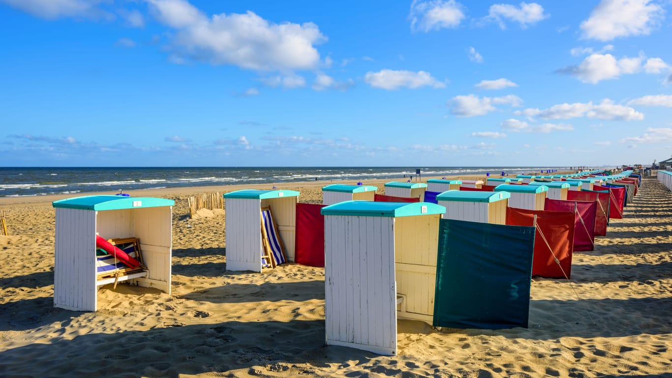 Atlantic coast sand beach in Katwijk aan Zee, Netherlands