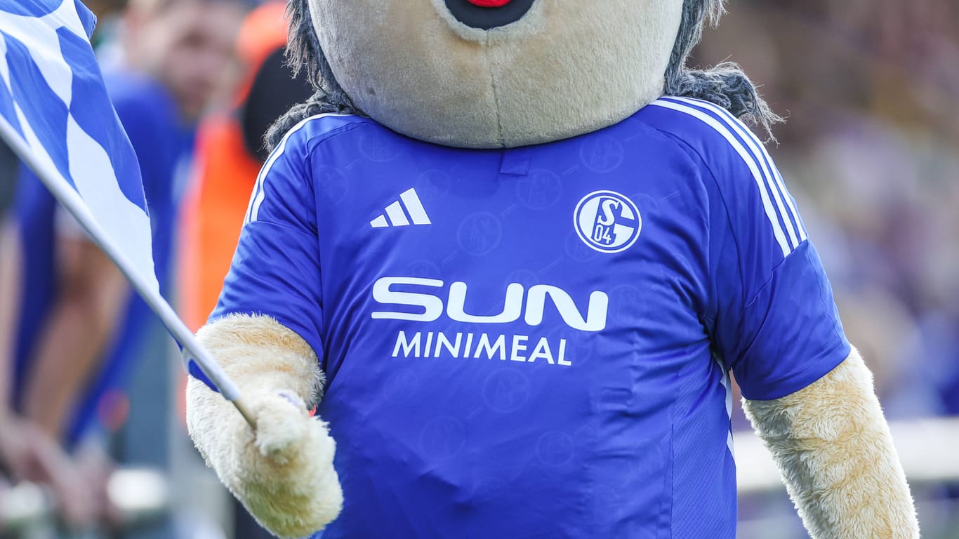 Sponsor "Sun Minimeal" auf dem Schalke-Trikot (Symbolbild): Von vorne sieht das Trikot normal aus, doch auf der Rückseite wartet eine böse Überraschung.