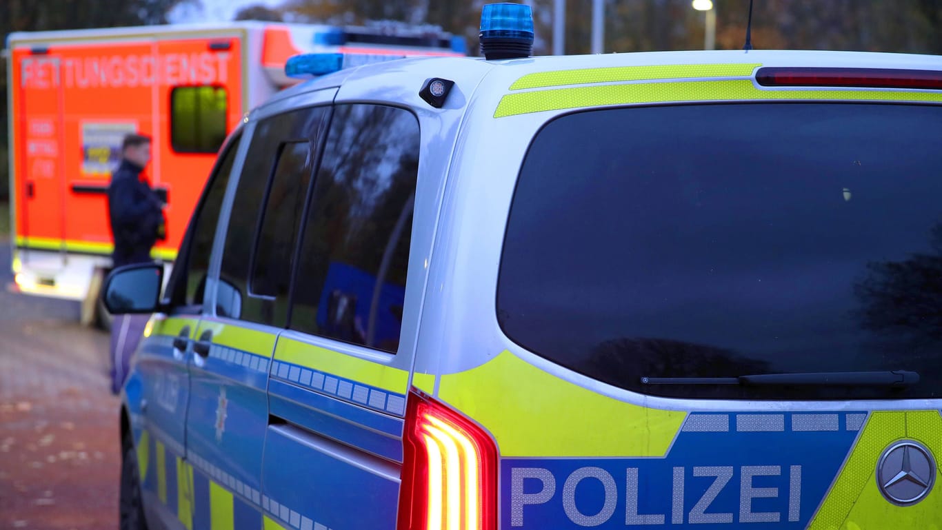 Ein Polizeiauto und ein Rettungswagen (Symbolbild): Der Fahrer sowie seine beiden Mitinsassen wurden bei dem Unfall verletzt.