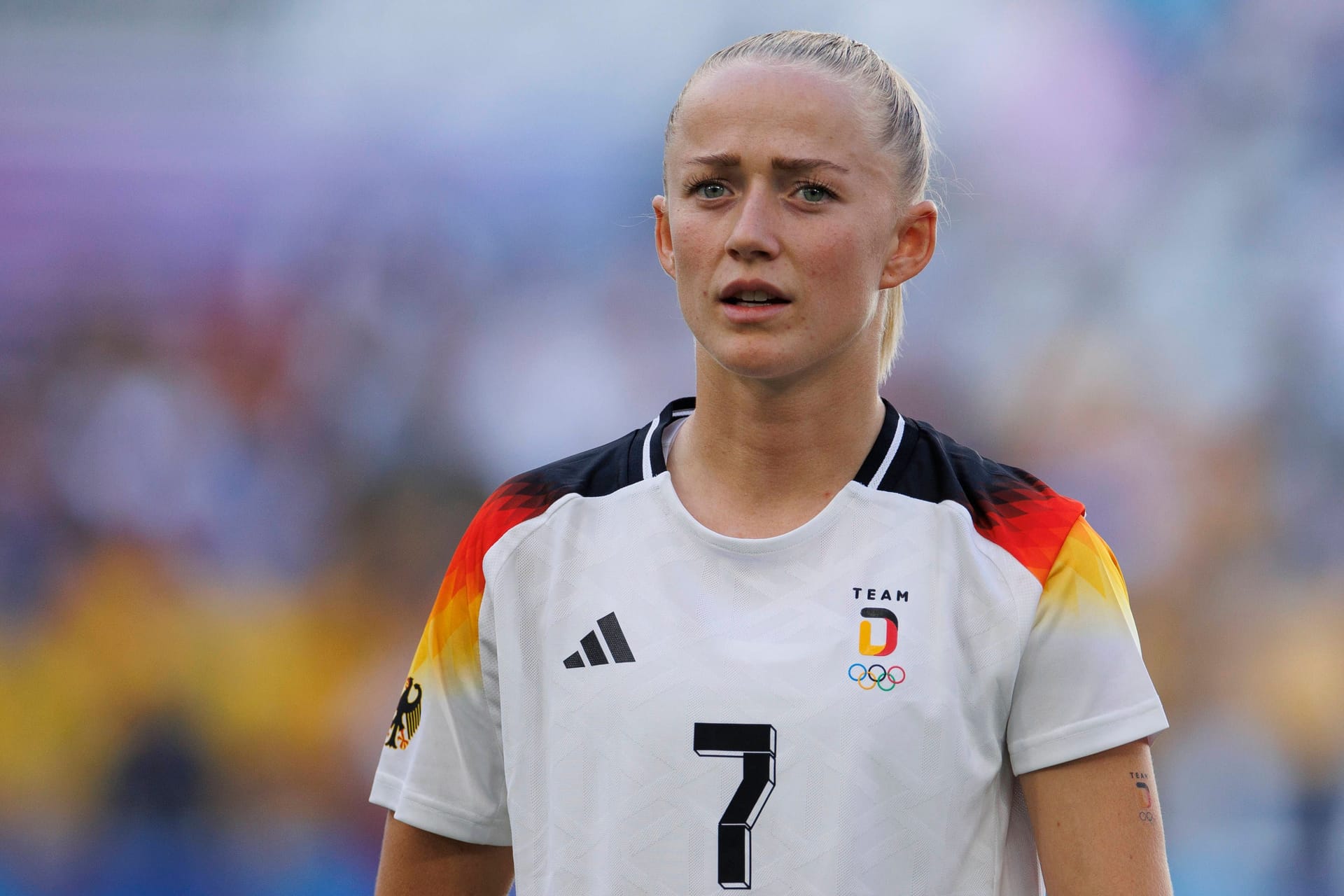 Die deutsche Stürmerin Lea Schüller: Ihr Einsatz im olympischen Viertelfinale der Frauen ist fraglich.