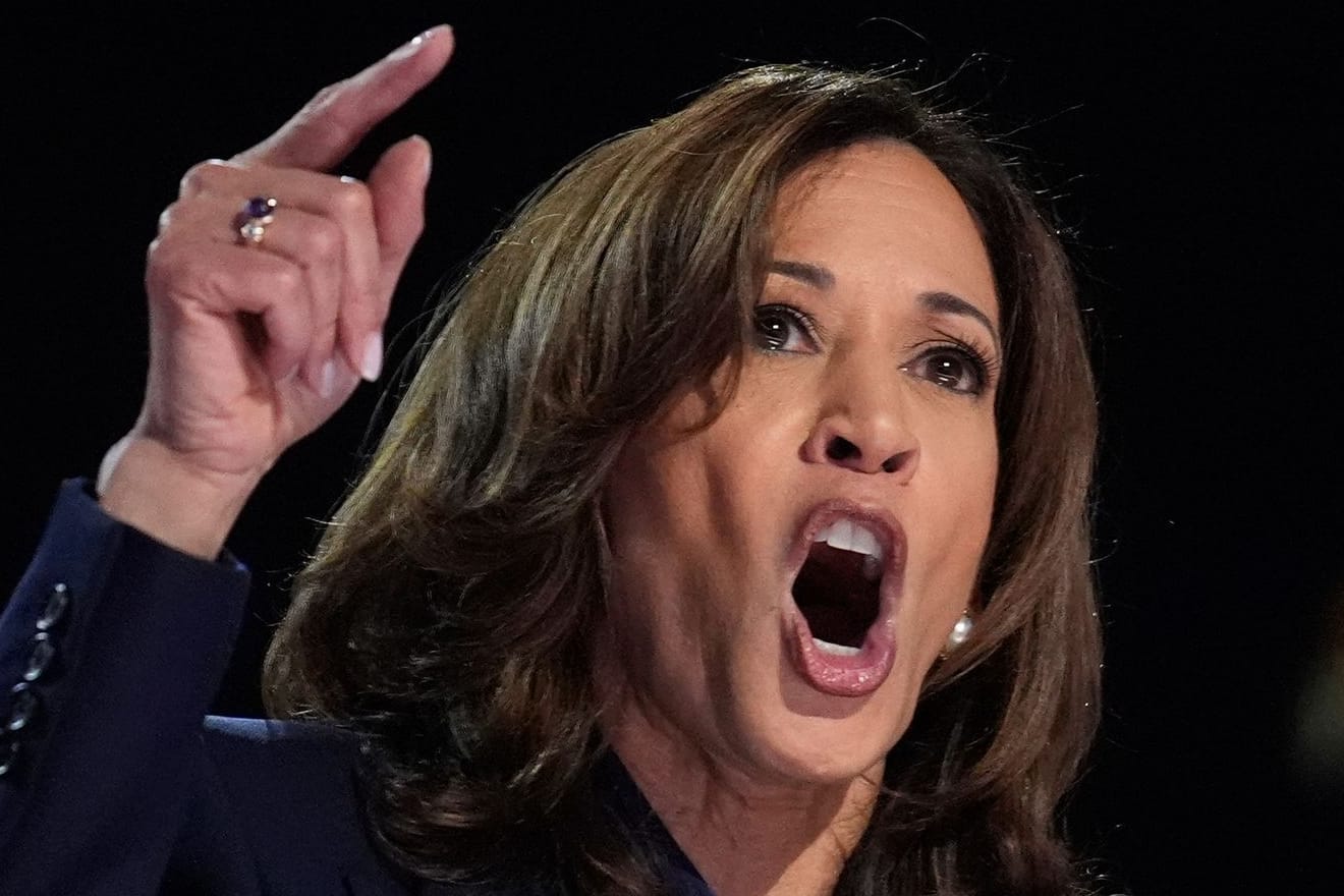 Kamala Harris bei ihrer Rede auf dem Parteitag der Demokraten in Chicago.