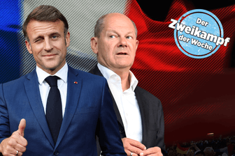 Emmanuel Macron und Olaf Scholz: Der französische Staatspräsident und der Bundeskanzler haben zwei ganze unterschiedliche Sport-Großevents in ihrem Land erlebt.