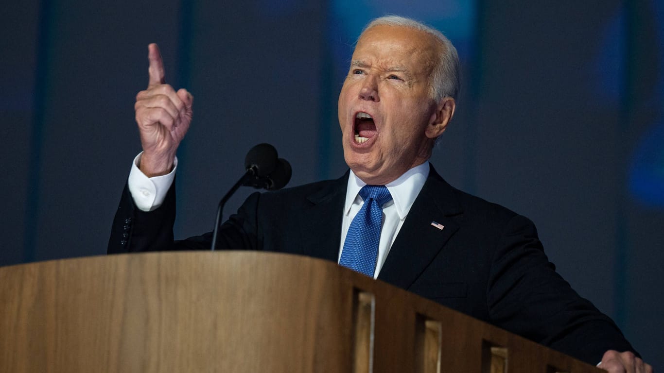 Joe Biden während seiner Rede beim Parteitag.