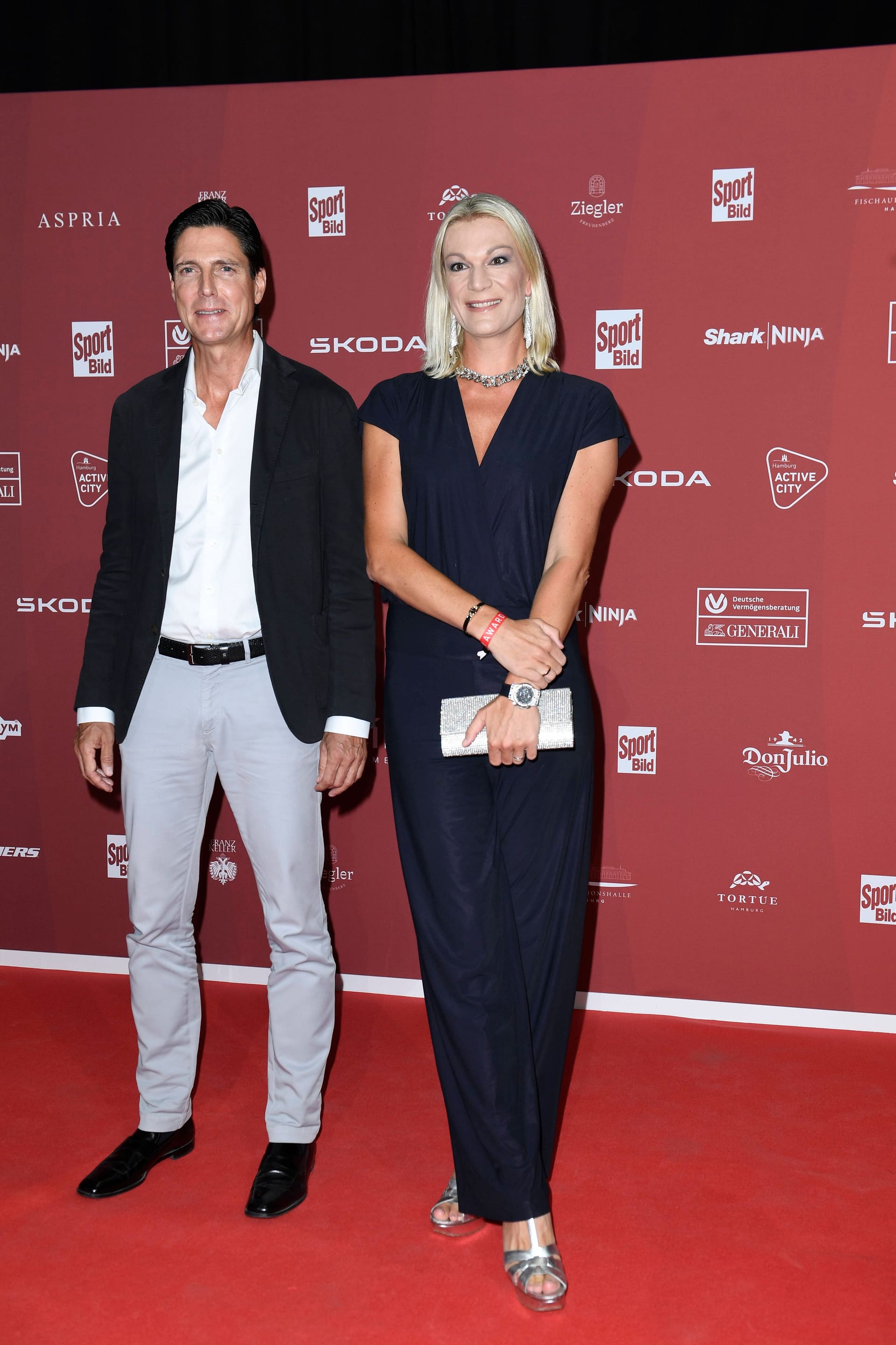 Marcus Höfl und Maria Höfl-Riesch bei der Preisverleihung in Hamburg