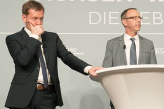 Wahldebatte zur Sachsen-Wahl 2019: Michael Kretschmer (CDU) neben Jörg Urban (AfD).