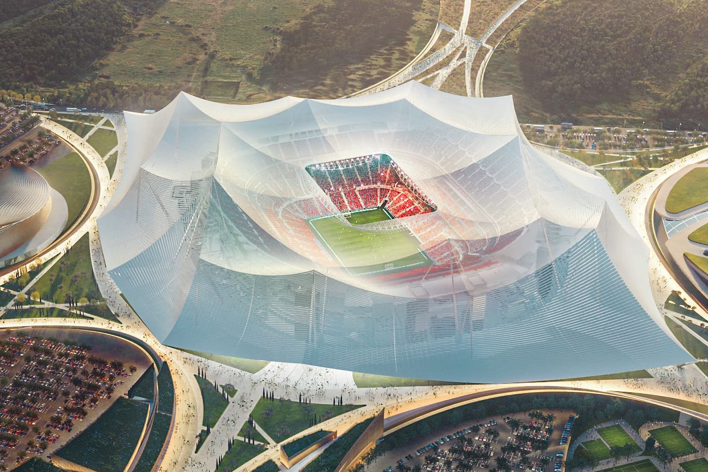 Stade Hassan II: Der Bau in Marokko soll das größte Fußballstadion der Welt werden.