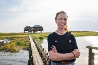 Vogelwartin auf Norderoog