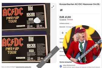 Angebot bei Ebay: AC/DC-Tickets werden teilweise für wenig Geld verkauft. Veranstalter weisen auf mögliche Betrüger hin.