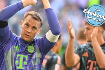 Manuel Neuer im Trikot des FC Bayern beim Bundesliga-Auftaktsieg beim VfL Wolfsburg. Nach seinem DFB-Rücktritt hat er sich nun auch zu seiner Zukunft in München geäußert.