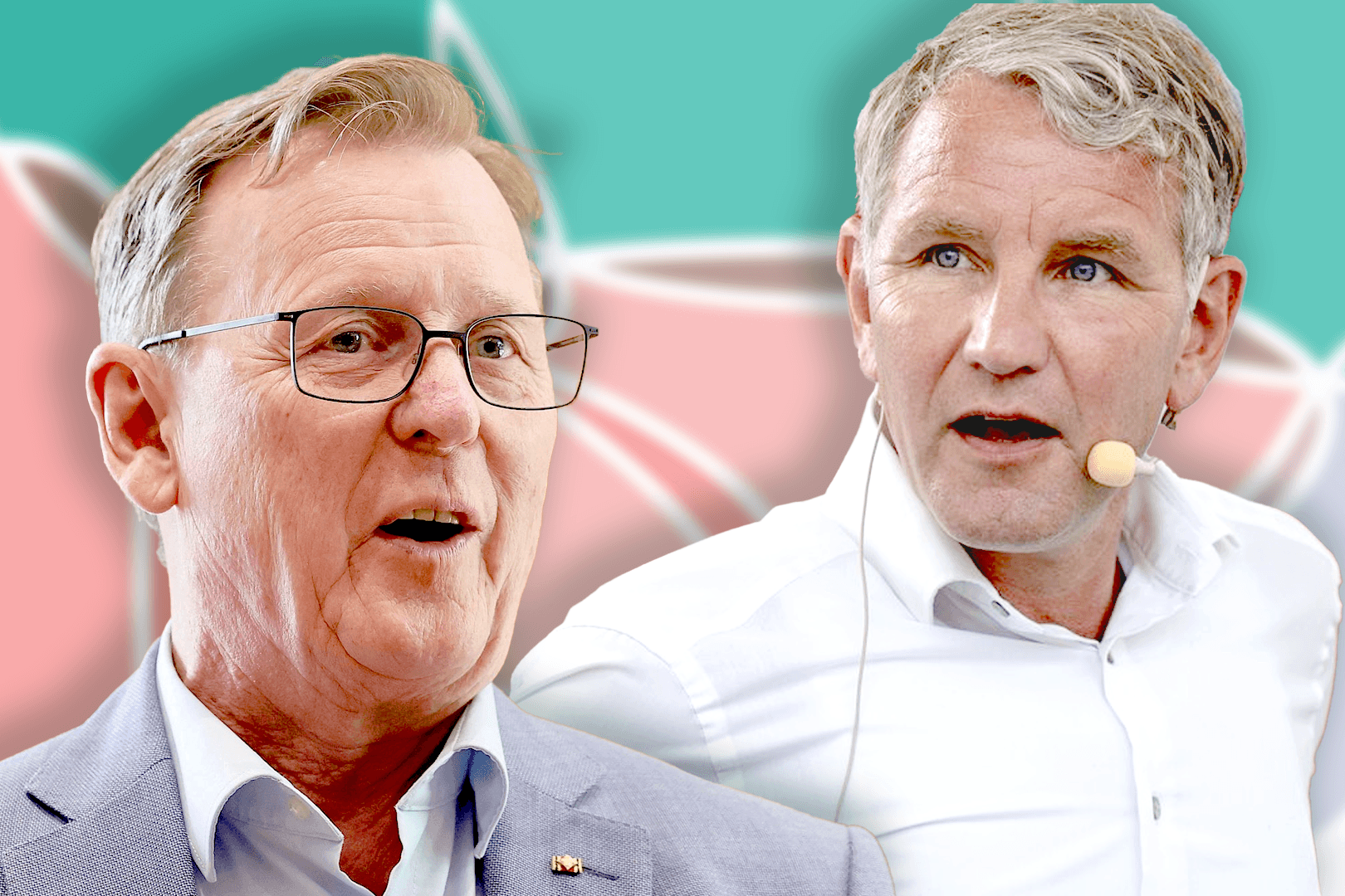 Bodo Ramelow (links, Linke) und Björn Höcke (rechts, AfD): Beide stellen sich an diesem Sonntag zur Wahl.