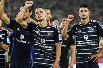 Jubel nach dem Sieg in Köln: Die HSV-Profis wollen am Samstag zu Hause gegen Hertha BSC erfolgreich nachlegen.