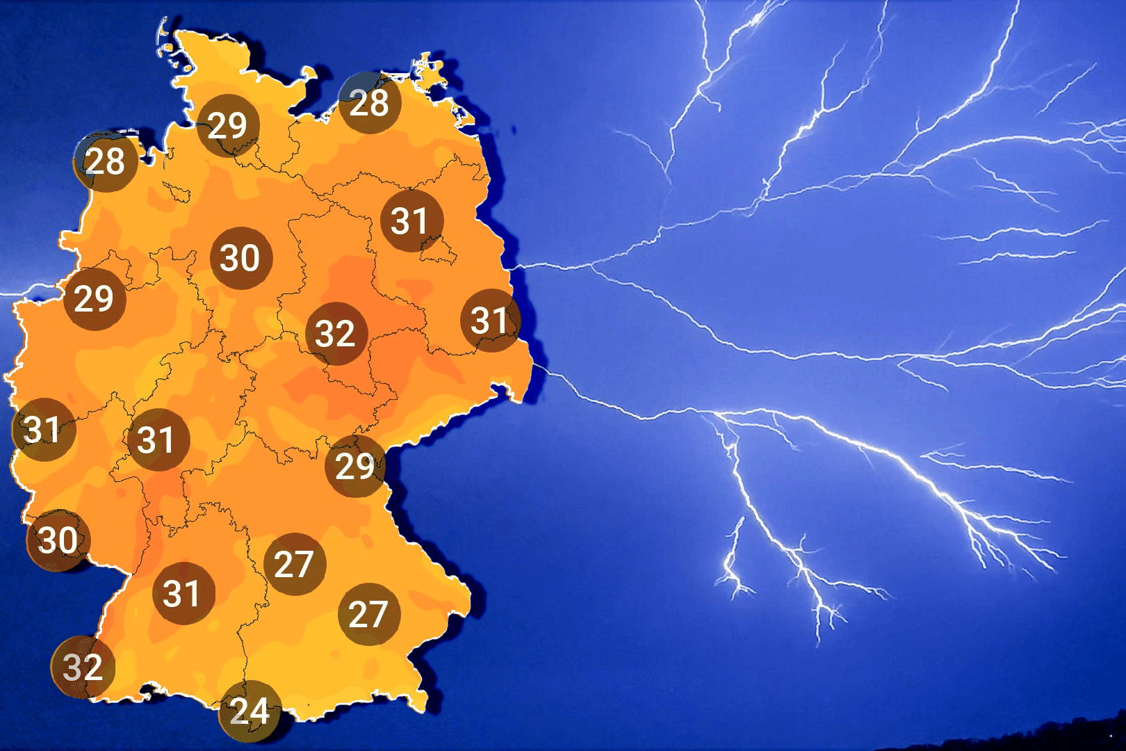 Sommerliche Hitze und Unwetter erwartet