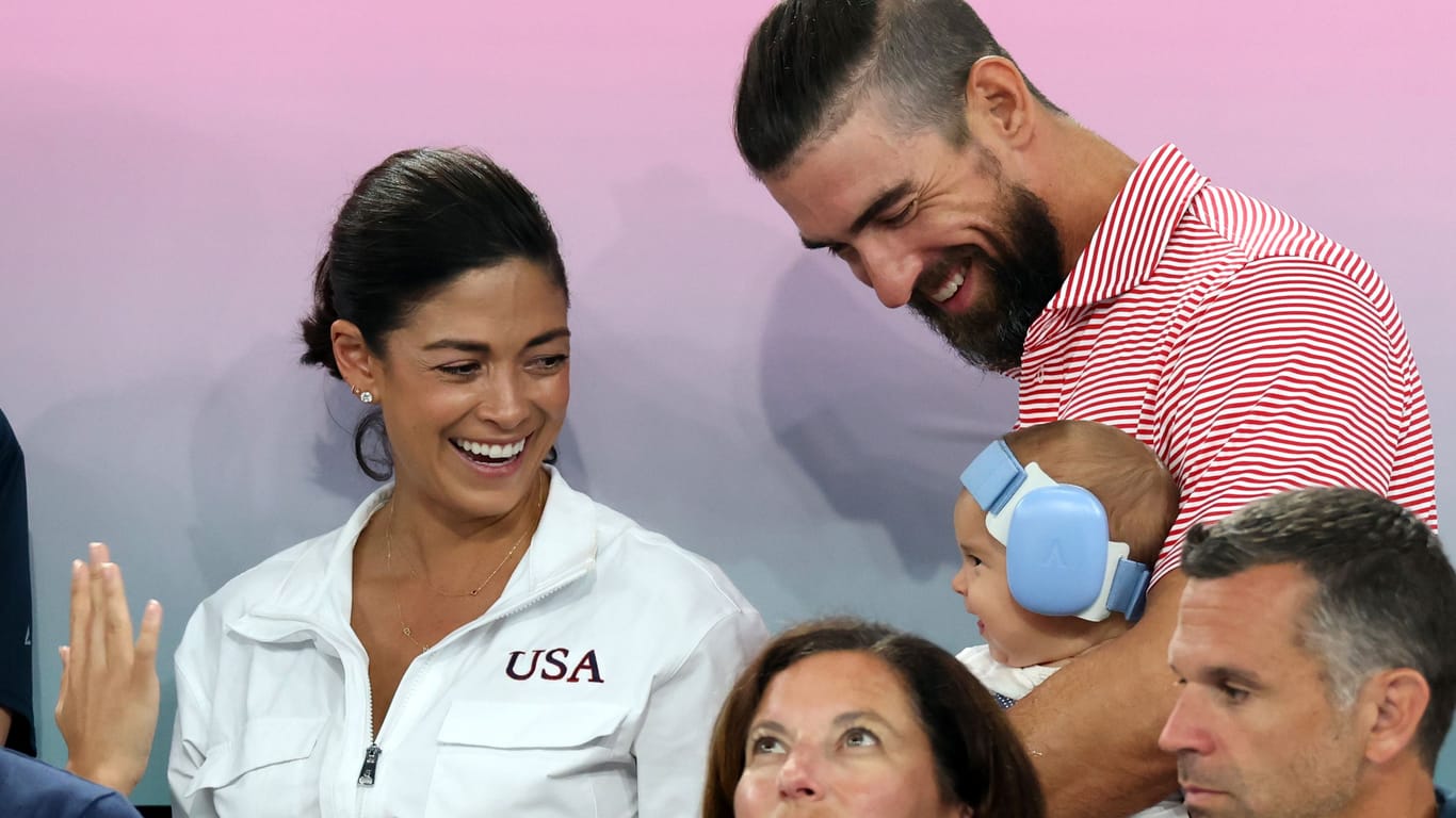 Michael Phelps mit Ehefrau Nicole und Sohn Nico