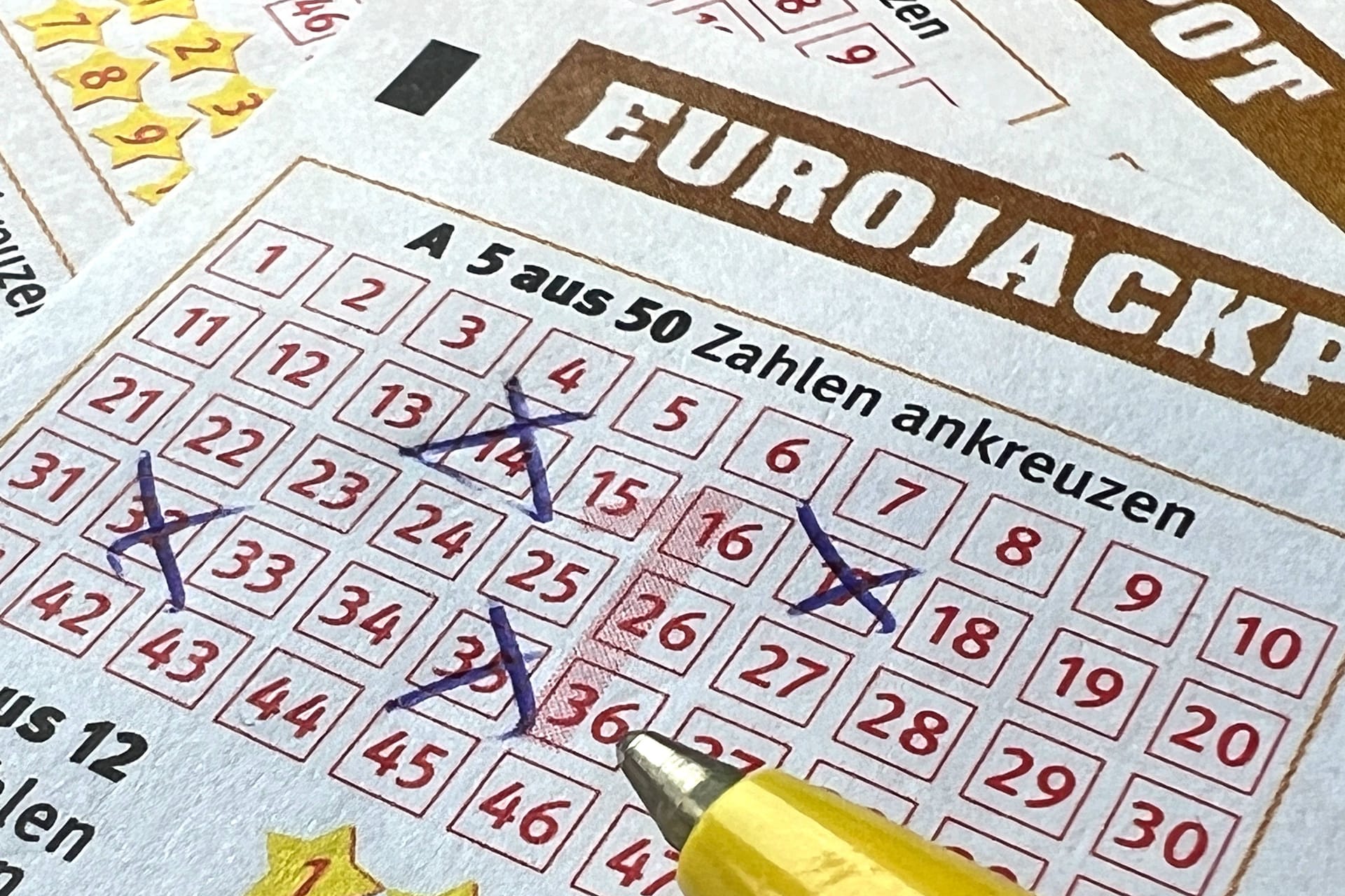 Spielschein des Eurojackpots (Symbolfoto).