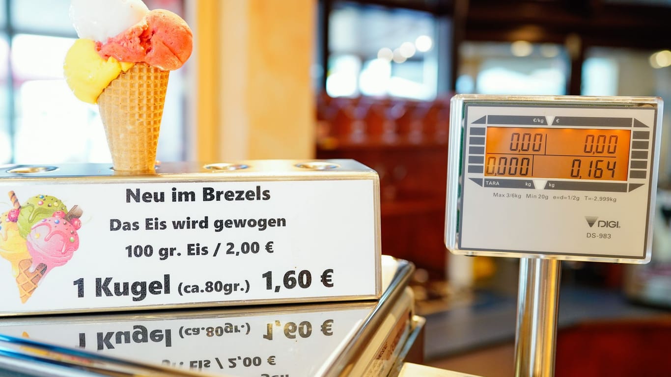 Café rechnet Eis grammgenau ab