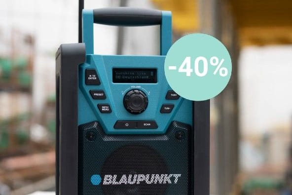 Aldi-Angebot: Beim Discounter erhalten Sie aktuell ein praktisches Baustellenradio von Blaupunkt für unter 90 Euro.