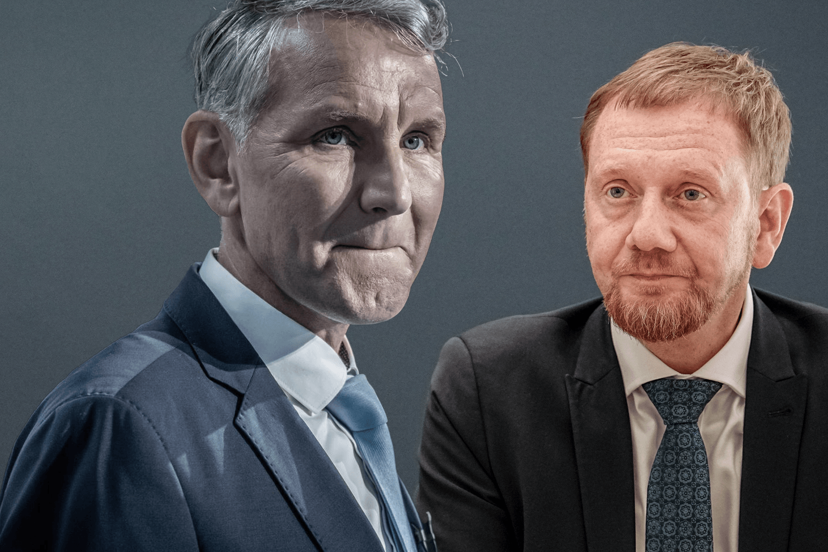 Björn Höcke (AfD) und Michael Kretschmer (CDU) sind Spitzenkandidaten bei den Landtagswahlen in Thüringen und Sachsen.