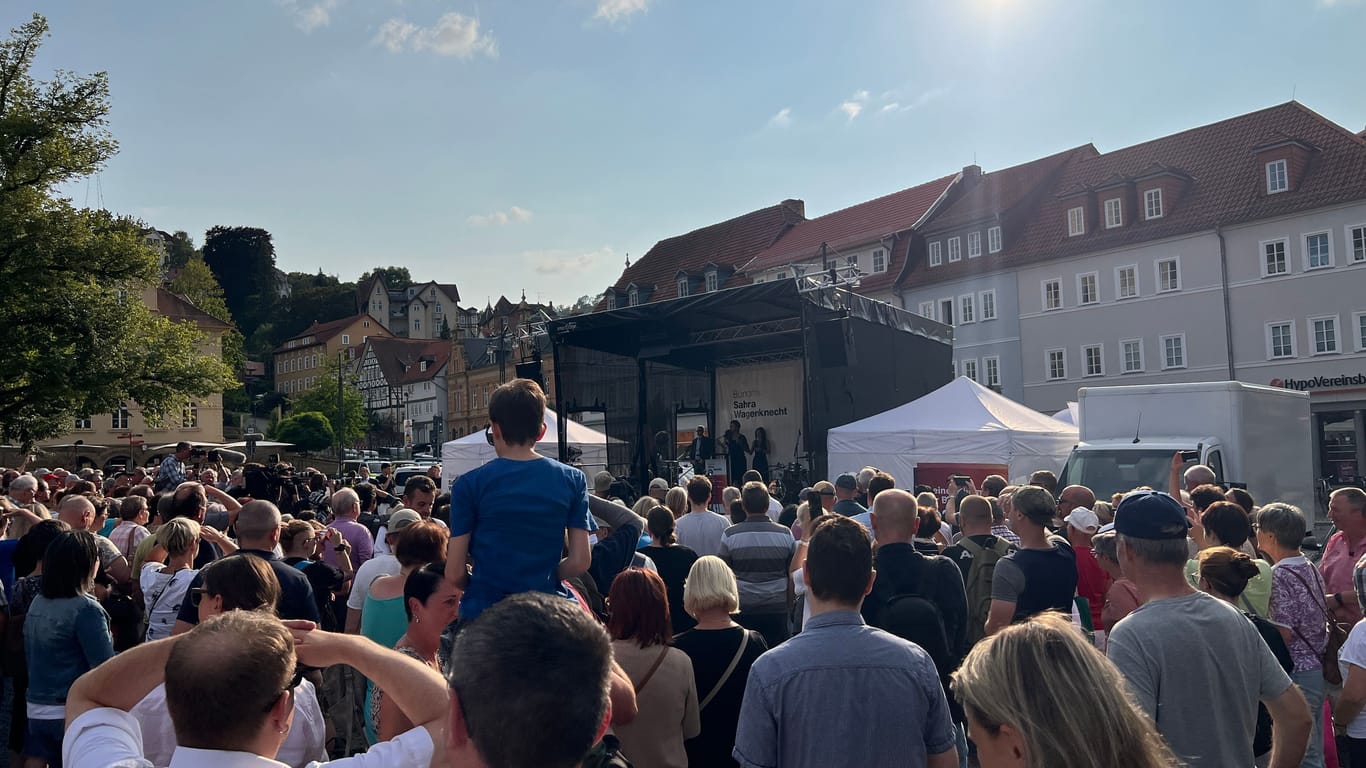 Marktplatz in Eisenach beim Bündnis Sahra Wagenknecht