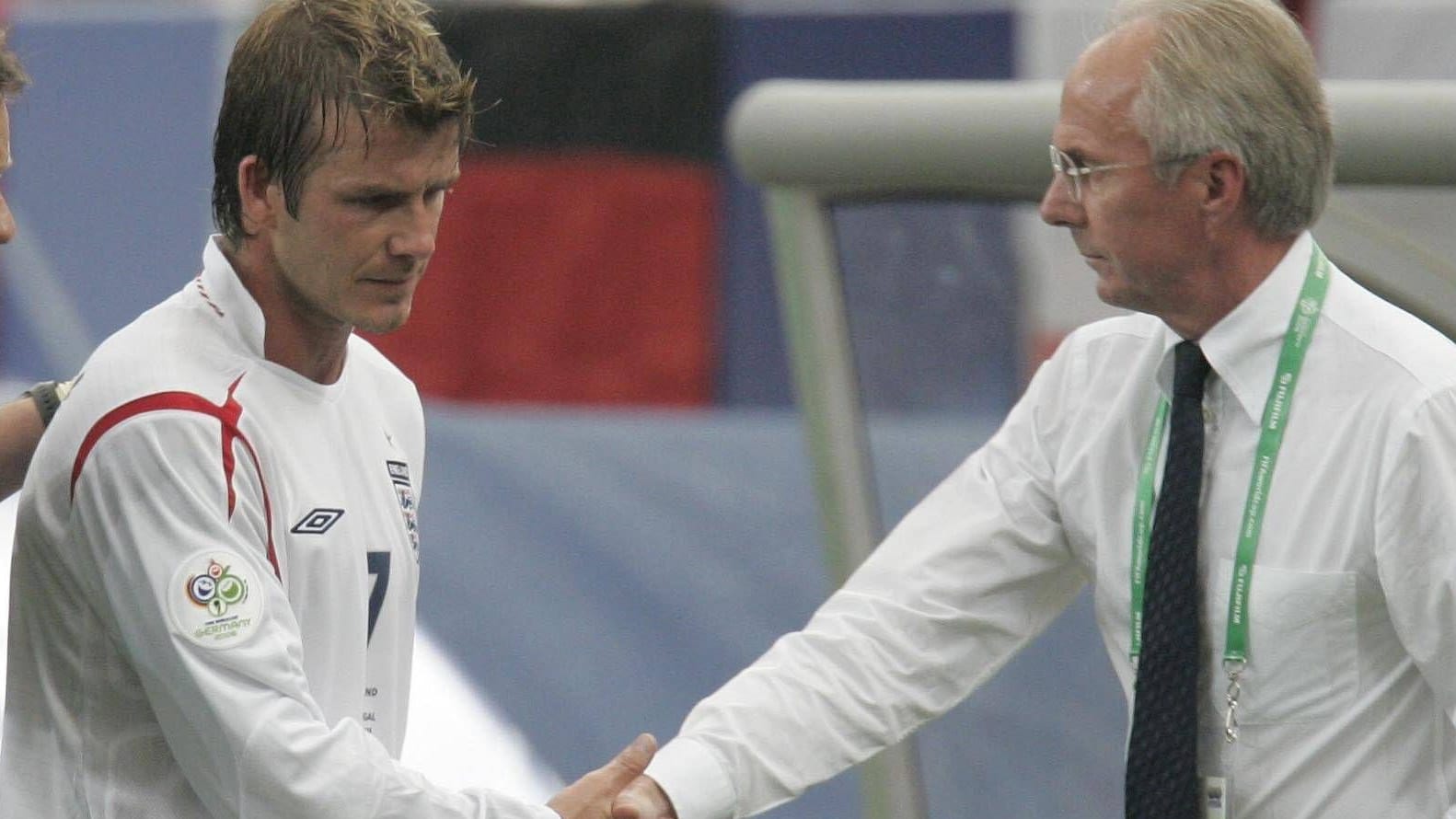 Sven-Goran Eriksson (r.) und David Beckham (l.) bei der WM 2006.