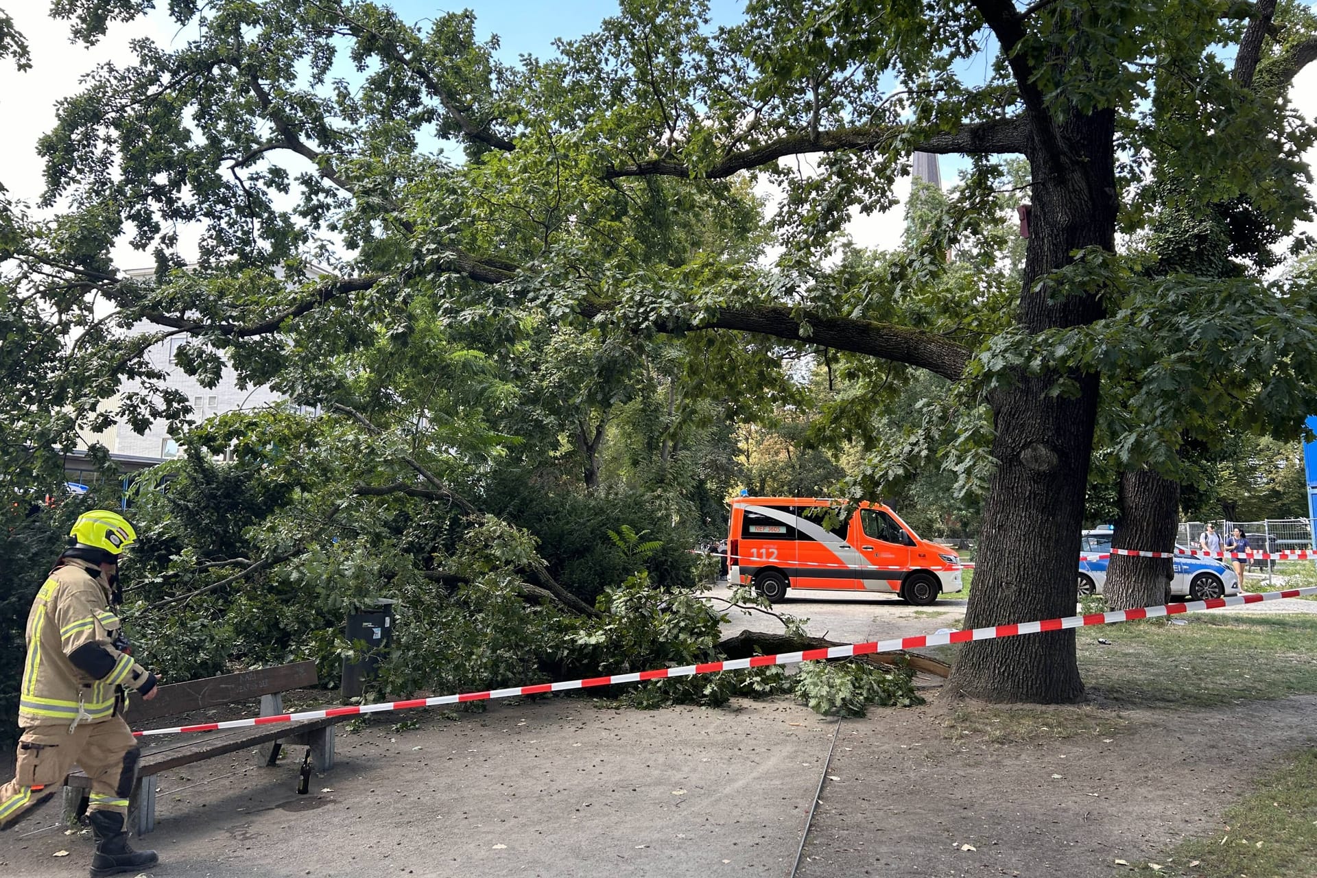 7aIMG: 0490354 Rettungshubschrauber im Einsatz nach Astabbruch in BerlinBerlin,