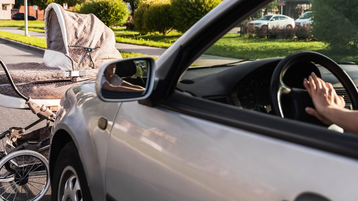 Female driver hits three pedestrians and baby in parking lot