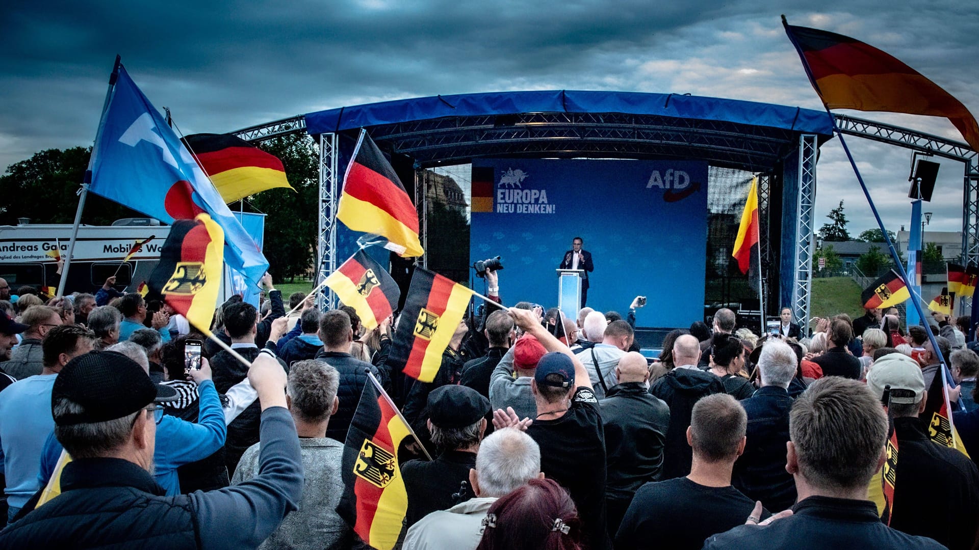 AfD-Kundgebung in Oranienburg. AfD-Kundgebung in Oranienburg.