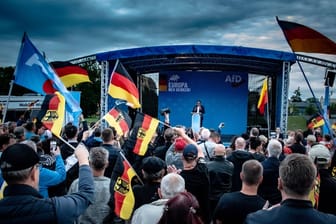 AfD-Kundgebung in Oranienburg.