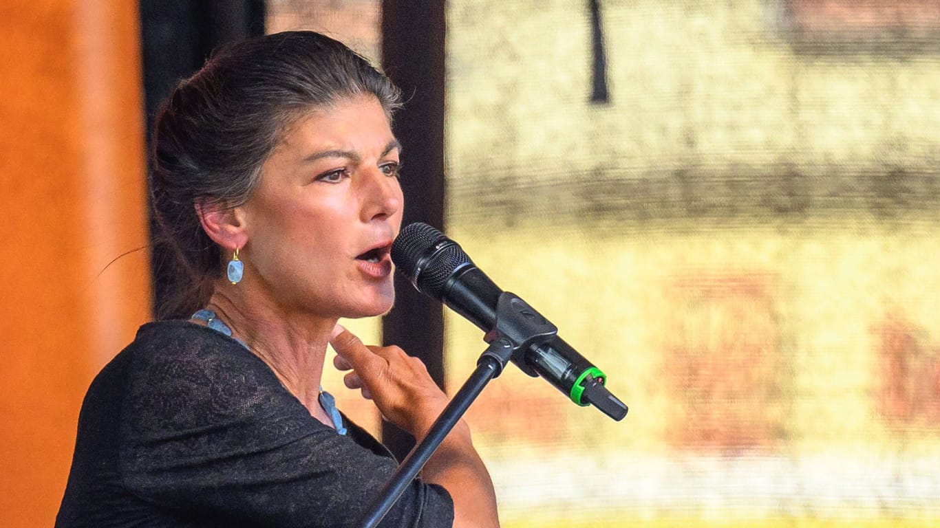 Sahra Wagenknecht im Wahlkampf: Ihr BSW könnte in Sachsen aus dem Stand ein zweistelliges Ergebnis erreichen.