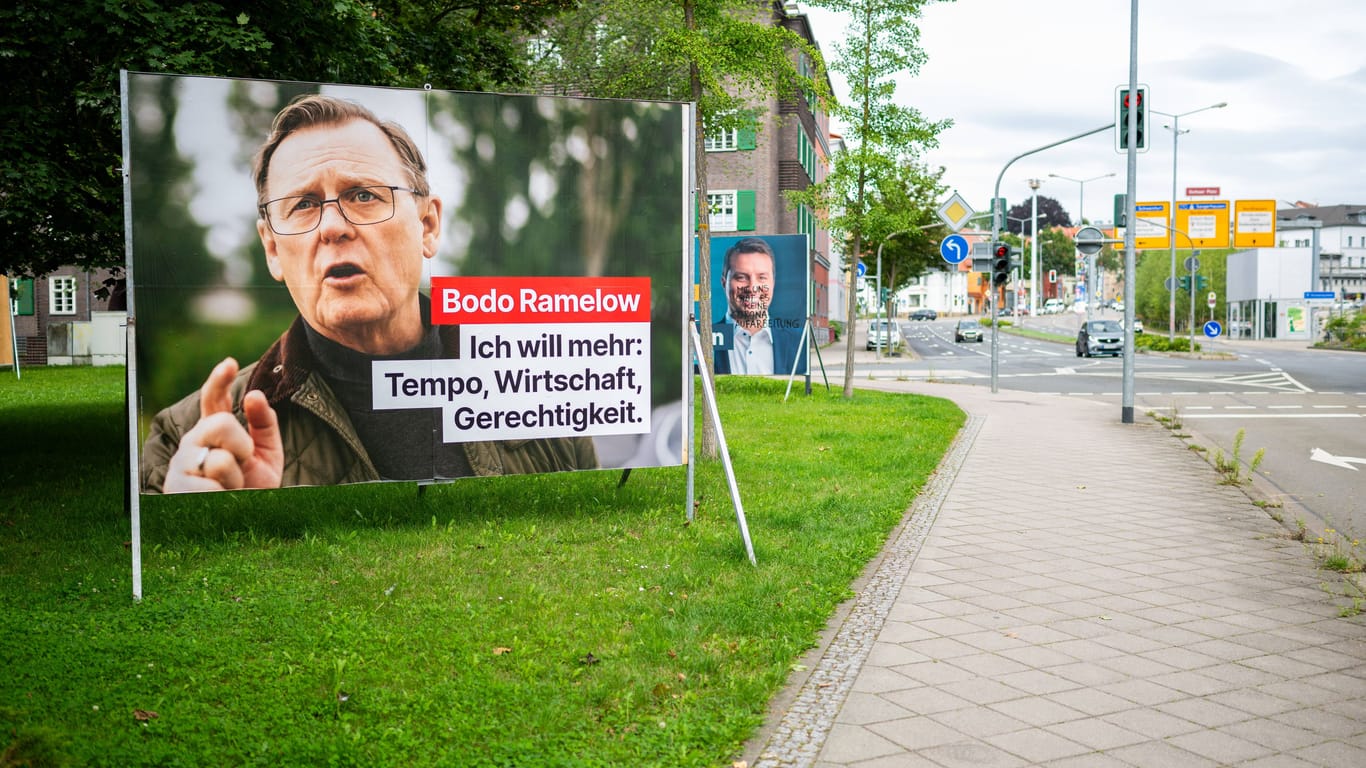 Wahlplakat in Erfurt: Bodo Ramelow, ganz ohne die Linke.