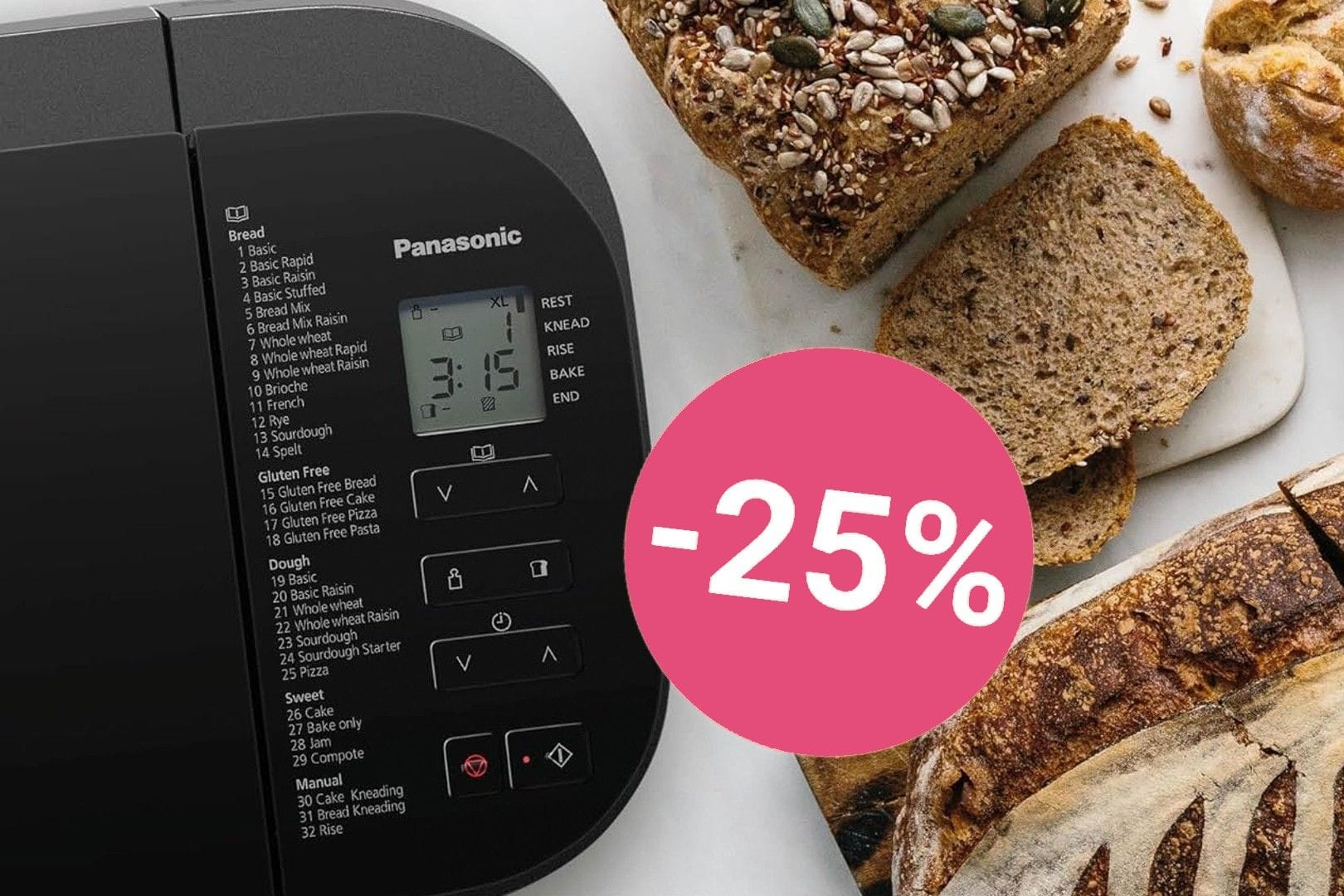 Nutzen Sie die Gelegenheit und greifen Sie den Panasonic-Brotbackautomaten zum Sonderpreis ab, um stets frisches, selbstgebackenes Brot zu genießen.