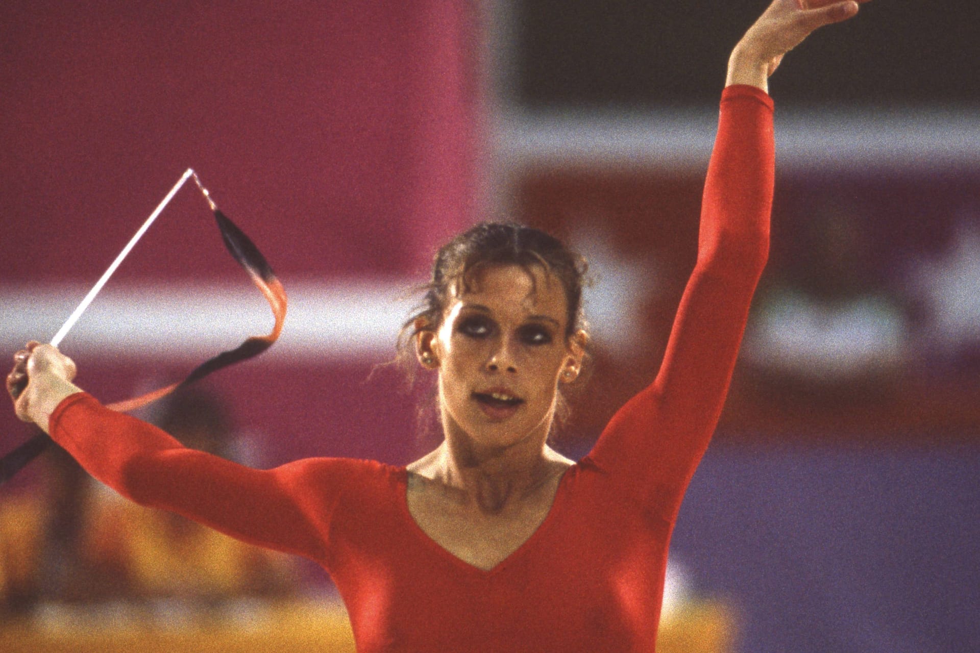 Das ist Regina Weber bei den Olympischen Spielen 1984.