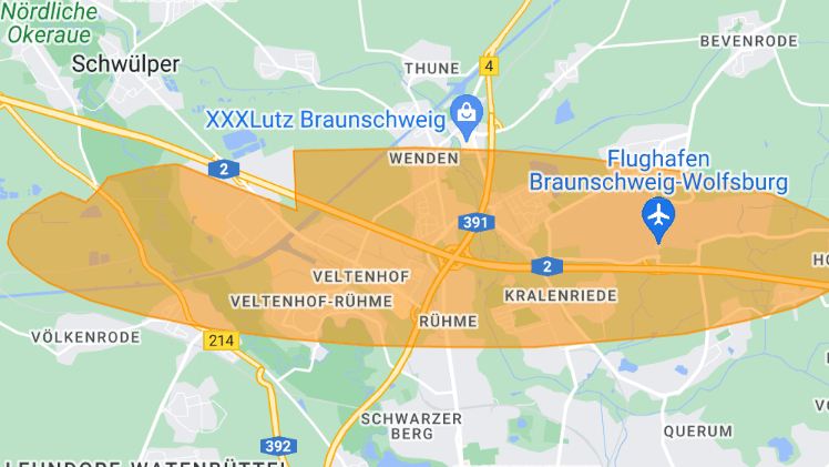 In diesem Bereich von Braunschweig wurde am Mittwochabend und Donnerstagmorgen vor dem Rauch gewarnt. In diesem Bereich von Braunschweig wurde am Mittwochabend und Donnerstagmorgen vor dem Rauch gewarnt.