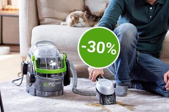 Schafft selbst Tierflecken: Amazon hat den leistungsstarken Waschsauger von Bissell stark reduziert im Angebot.