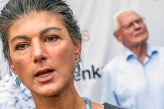 Sahra Wagenknecht, Vorsitzende BSW, bei einem Wahlkampfauftritt in Altenburg (Archivbild).