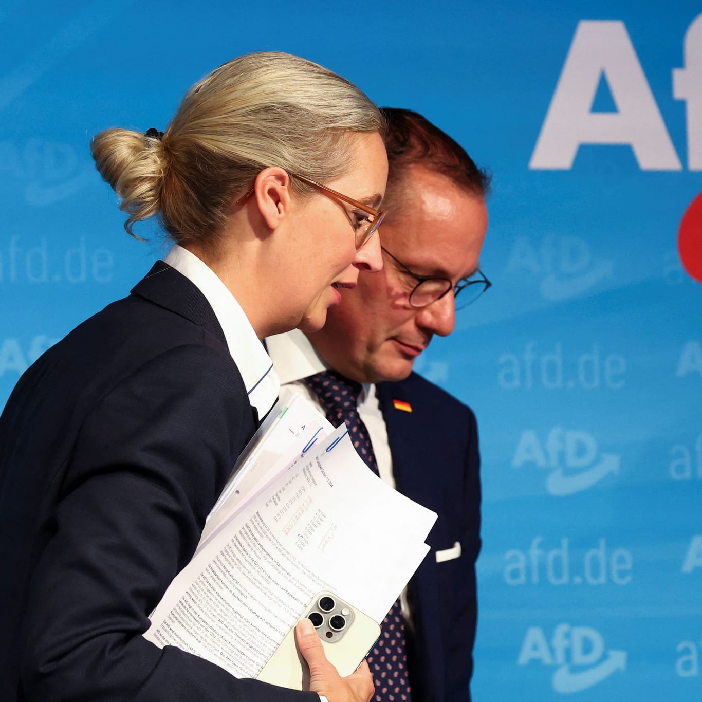 Alice Weidel und Tino Chrupalla: Die AfD ist an konstruktiven Lösungen gar nicht interessiert, sagt Daniel Mullis.