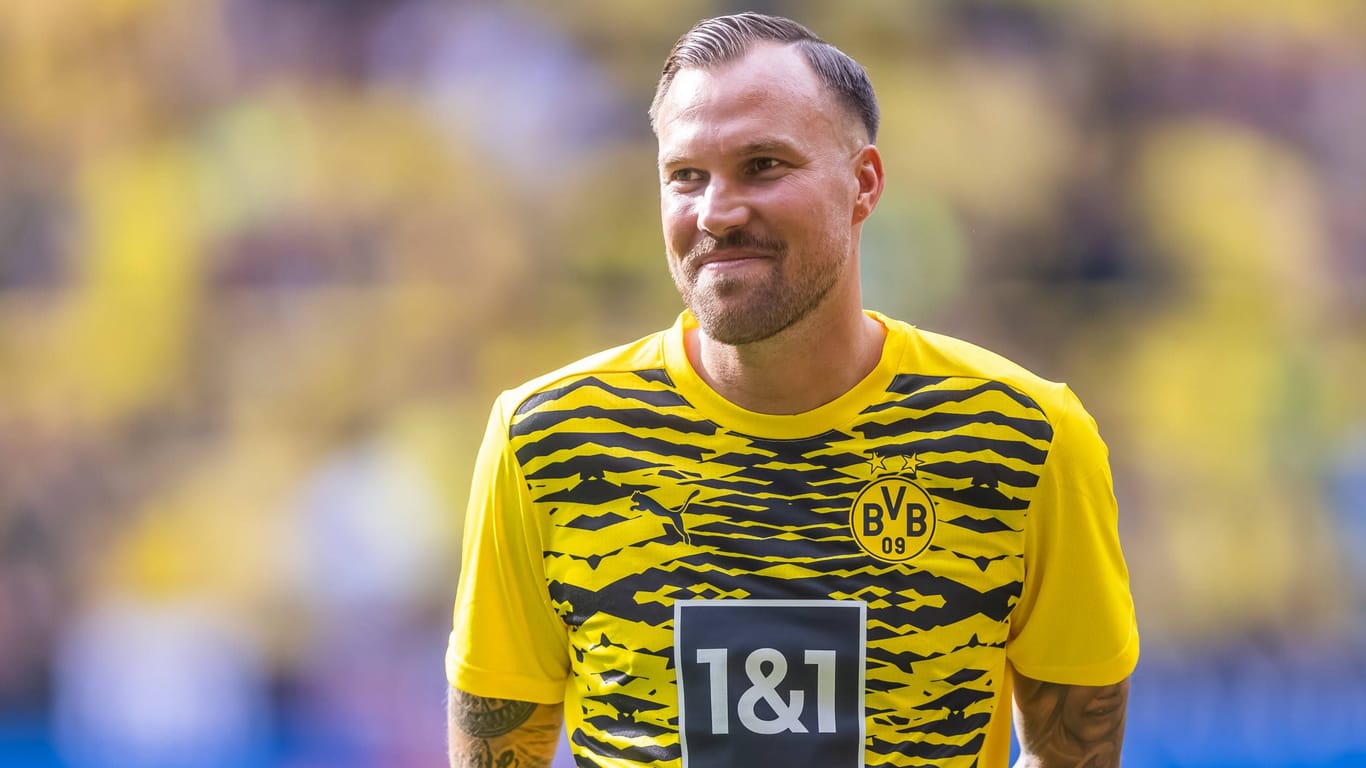 Noch immer mit Leidenschaft für den BVB: Kevin Großkreutz beim Abschiedsspiel von Lukasz Piszczek und Jakub Blaszczykowski.